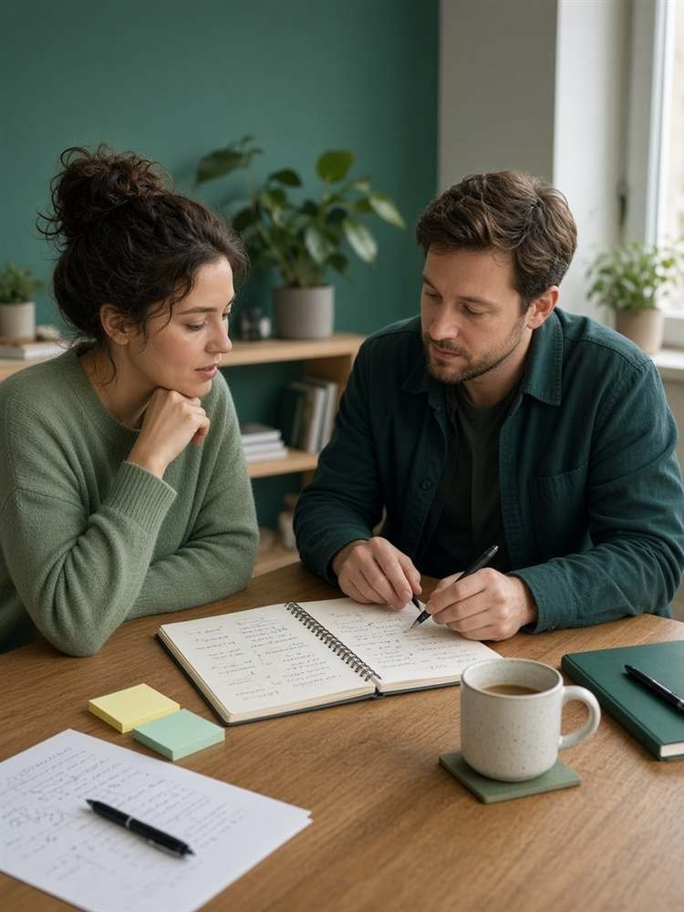 Mesa de trabalho com anotações sobre atendimento ao cliente